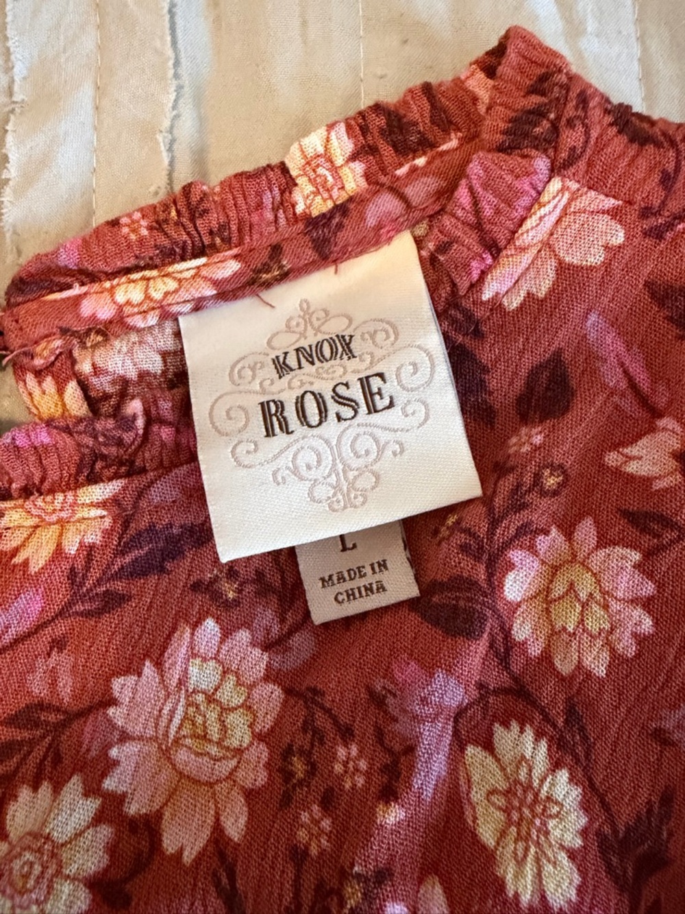 Knox Rose Floral Boho Tiered Dress | Size L - Picture 6 of 6